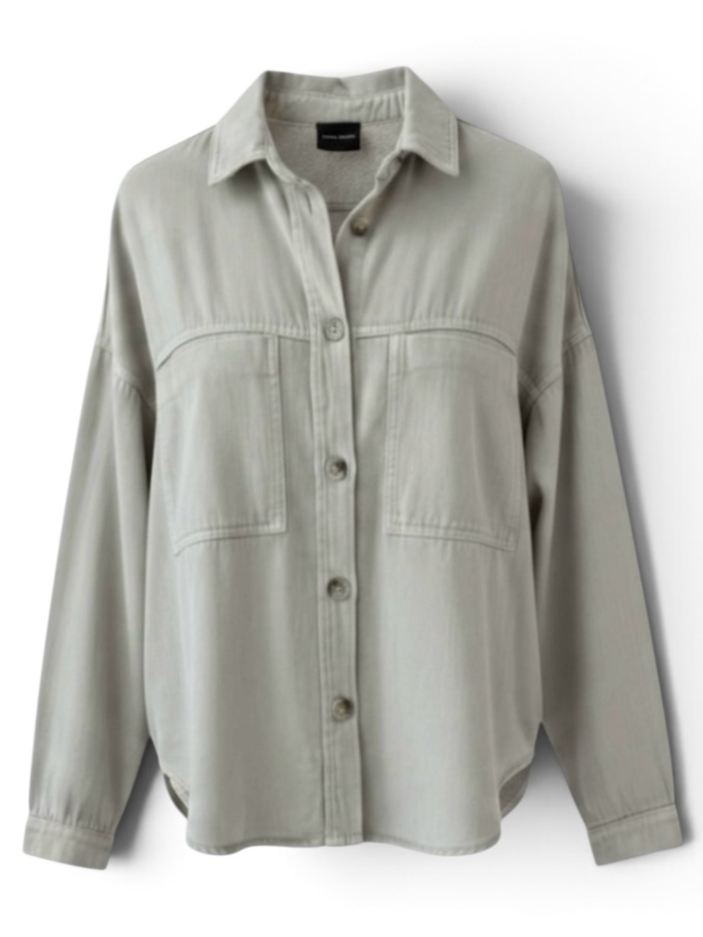 Miou Muse Light Tan Button Down Long Sleeve Cotton Jacket Size S/M